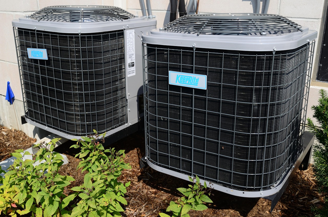 Outdoor AC condenser units